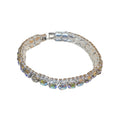 Copper Rhinestone Round Clasp Geometric Bangle For Women Light Luxury Niche Designer Jewelry view 5