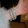 Copper Rhinestone Round Clasp Geometric Bangle For Women Light Luxury Niche Designer Jewelry view 1