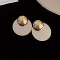 Minimalist Iron Round Geometric Sequin Stud Earrings With Silver Pins Creative Fashion Jewelry view 2