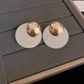 Minimalist Iron Round Geometric Sequin Stud Earrings With Silver Pins Creative Fashion Jewelry view 4