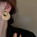 Minimalist Iron Round Geometric Sequin Stud Earrings With Silver Pins Creative Fashion Jewelry view 3
