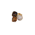 Gold Plated Zircon Geometric Open Ring With Round And Square Stones Vintage Statement Jewelry view 5