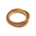 Vintage Metal Triple Layer Wide Stretch Bangle For Women European Luxury Statement Jewelry view 5