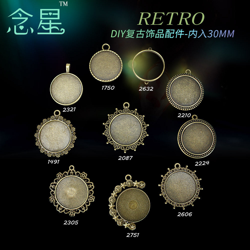 30mm Vintage Round Bezel Setting Pendant Base