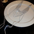 Alloy Rhinestone Multilayer Long Tassel Geometric Sweater Necklace European Statement Style view 4