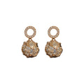 Alloy Rhinestone Hollow Circle Mesh Pearl Hoop Earrings French Light Luxury Dangle Jewelry view 5