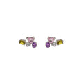 Elegant Micro Paved Heart And Irregular Geometric Colorful Zircon Alloy Silver Needle Stud Drop Earrings view 5