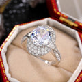 European Style Round Sparkling Large Zircon Ring Simple Oval Fashion Finger Ring view 4