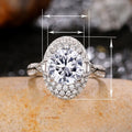 European Style Round Sparkling Large Zircon Ring Simple Oval Fashion Finger Ring view 5