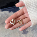 Unique Heart Shaped Stud Earrings For Women, Resin Zircon Daily Commuter Ear Jewelry view 2