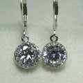 Sparkling Round Zircon Drop Earrings, Korean Style Commuter Ear Hooks For Young Women view 2