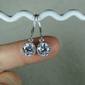 Sparkling Round Zircon Drop Earrings, Korean Style Commuter Ear Hooks For Young Women view 3