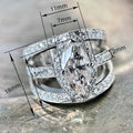 New Marquise Zircon Ring Three Layer Hollow Luxury Index Finger Ring For Party Jewelry view 4