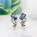 Geometric Irregular Zircon Stud Earrings Flower Series Unique Design Floral Earrings For Women view 1