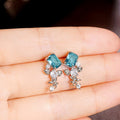 Geometric Irregular Zircon Stud Earrings Flower Series Unique Design Floral Earrings For Women view 4