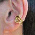 Hollow Thorn Ear Cuff And Ring Set, European American Punk Style No Piercing Unique Jewelry Earrings view 2