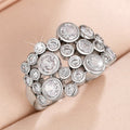 Irregular Starry Zircon Ring For Women, Royal Luxury Round Fashion Jewelry view 1