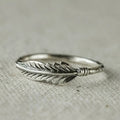 Vintage Feather Zircon Ring For Women, Antique Finish Light Luxury Engagement Jewelry view 1