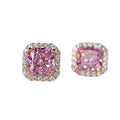 Pink Square Ring And Necklace Set, Luxury Classic Evening Banquet Jewelry Accessories view 5