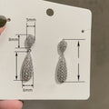 Korean Style Pear Shaped Stud Earrings Luxury Court Water Drop Bridal Dress Earrings view 5