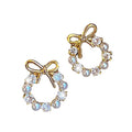 Bowknot Faux Pearl Stud Earrings For Women, Simple Petite Light Luxury Sweet Ear Jewelry view 5