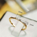 Delicate Thin Band Ring With Micro Paved Zircon Bar, Fashion Personality Pinky Jewelry view 5