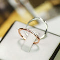 Delicate Thin Band Ring With Micro Paved Zircon Bar, Fashion Personality Pinky Jewelry view 2