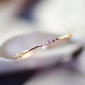 Delicate Thin Band Ring With Micro Paved Zircon Bar, Fashion Personality Pinky Jewelry view 1