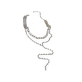 Korean Style Alloy Rhinestone Square Tassel Necklace For Women Geometric Light Luxury Collarbone Jewelry view 5