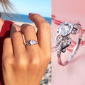Zircon Wedding Prop Ring, Fashion Lace Micro Pave Oval Shape Hot Selling Women's Finger Ring view 1