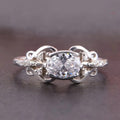 Zircon Wedding Prop Ring, Fashion Lace Micro Pave Oval Shape Hot Selling Women's Finger Ring view 2