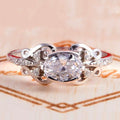 Zircon Wedding Prop Ring, Fashion Lace Micro Pave Oval Shape Hot Selling Women's Finger Ring view 3