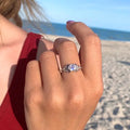 Zircon Wedding Prop Ring, Fashion Lace Micro Pave Oval Shape Hot Selling Women's Finger Ring view 4