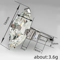 New Banquet Geometric Ring For Women, European Creative Simulated Marquise Zircon Inlay Finger Ring view 4