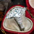 New Banquet Geometric Ring For Women, European Creative Simulated Marquise Zircon Inlay Finger Ring view 1