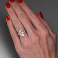 New Banquet Geometric Ring For Women, European Creative Simulated Marquise Zircon Inlay Finger Ring view 3