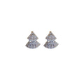 Light Luxury Zircon Triangle Fan Stud Earrings Korean Minimalist Geometric Silver Needle Jewelry view 5
