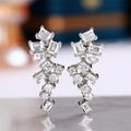 Korean Style Sparkling Micro Pave Zircon Stud Earrings Geometric Diamond Round Square Bridal Earrings view 3