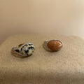 Oval Jade Stone Open Ring With Creative Design For Women view 2