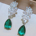 European Fashion Long Teardrop Pear Shape Earrings, Floral Elegant Statement Jewelry For Women view 4