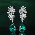 European Fashion Long Teardrop Pear Shape Earrings, Floral Elegant Statement Jewelry For Women view 1