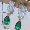 European Fashion Long Teardrop Pear Shape Earrings, Floral Elegant Statement Jewelry For Women view 5