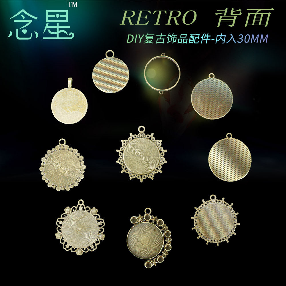30mm Vintage Round Bezel Setting Pendant Base