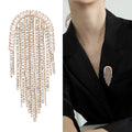 Alloy Rhinestone Tassel Brooch Pin For Women's Blazers view 2
