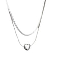 Copper Heart Double Layer Snake Bone Necklace Minimalist Sweet Cool Korean Style Jewelry view 5