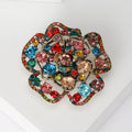 Alloy Rhinestone Rose Brooch For Elegant Lapel And Scarf Pin view 4