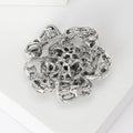 Alloy Rhinestone Rose Brooch For Elegant Lapel And Scarf Pin view 3