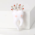 Alloy Rhinestone Tooth Brooch Pin For Creative Clothing Decoration view 4