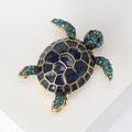 Alloy Rhinestone Turtle Brooch Pin For Creative Animal Clothing Decor view 4
