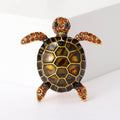 Alloy Rhinestone Turtle Brooch Pin For Creative Animal Clothing Decor view 2
